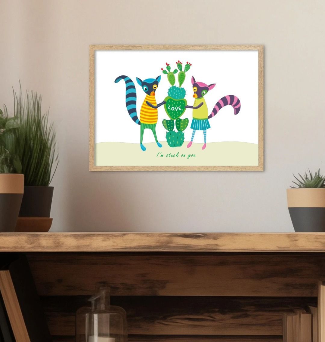 "Stuck On You" Love Couple Print