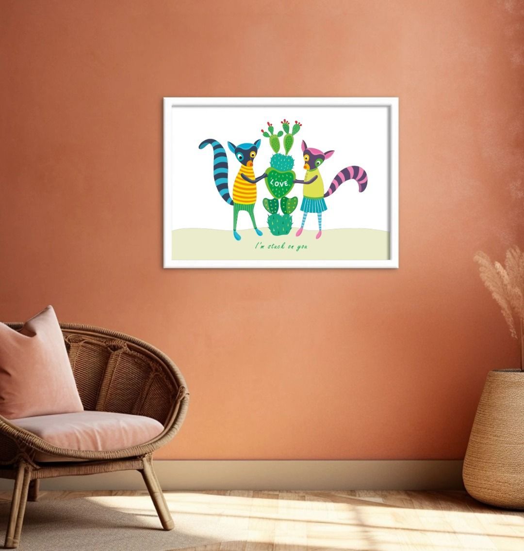 "Stuck On You" Love Couple Print