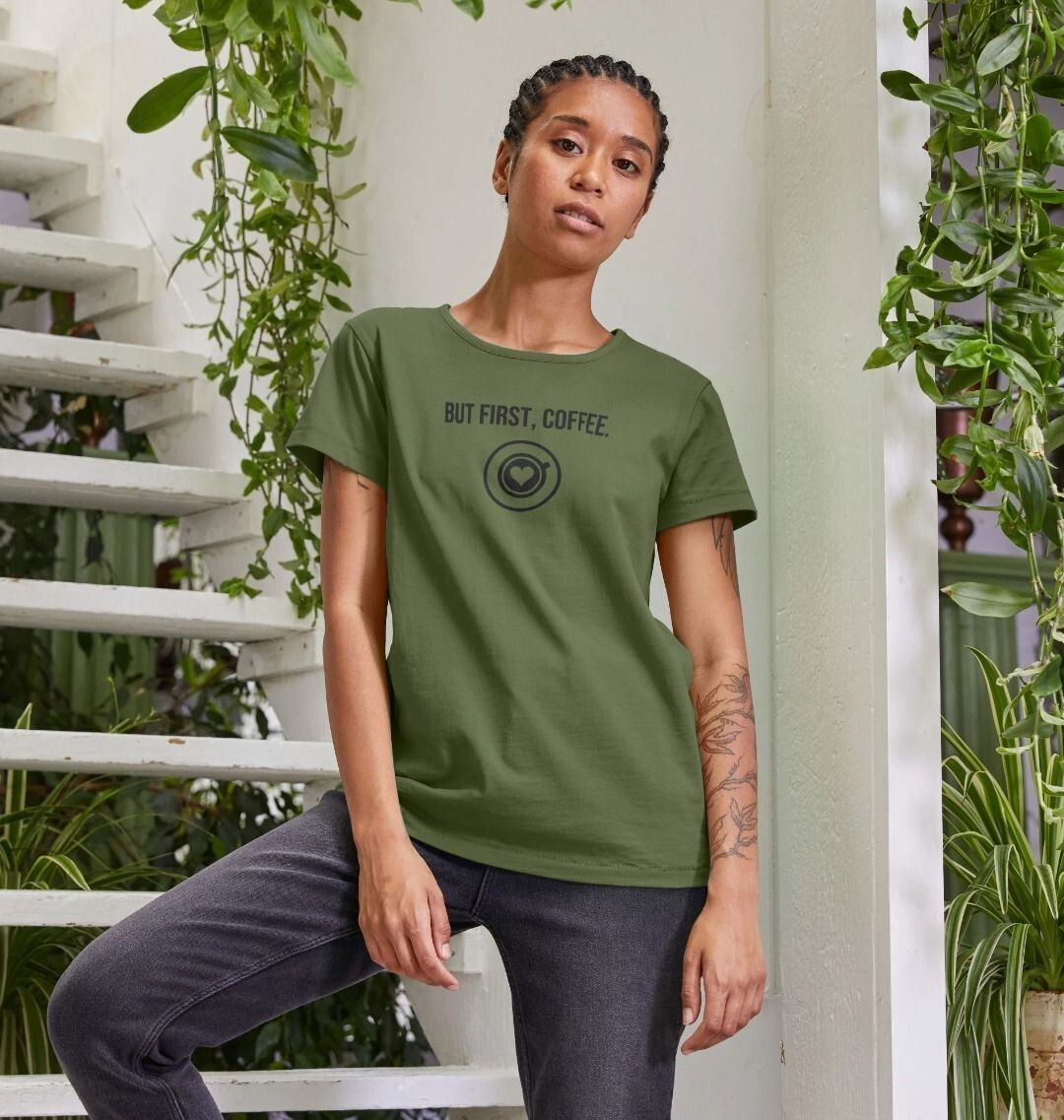 Women's But First, Coffee Quote T-shirt