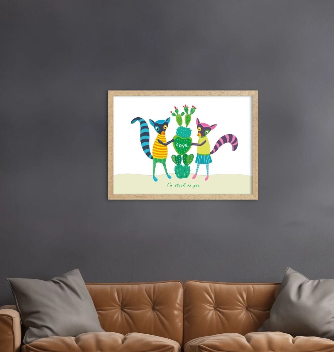 "Stuck On You" Love Couple Print