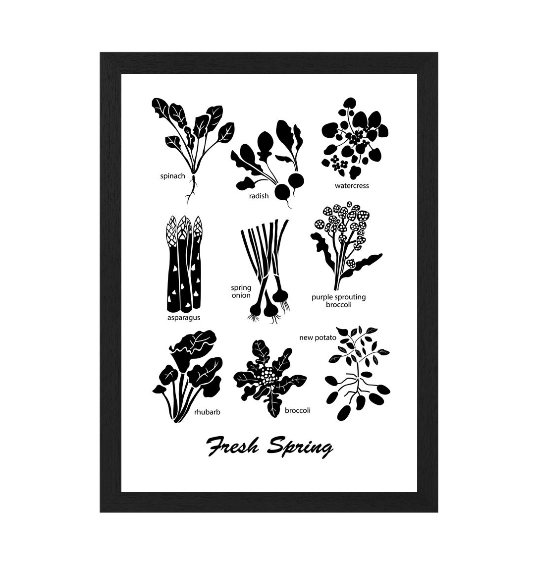 Black Frame Fresh Spring Print
