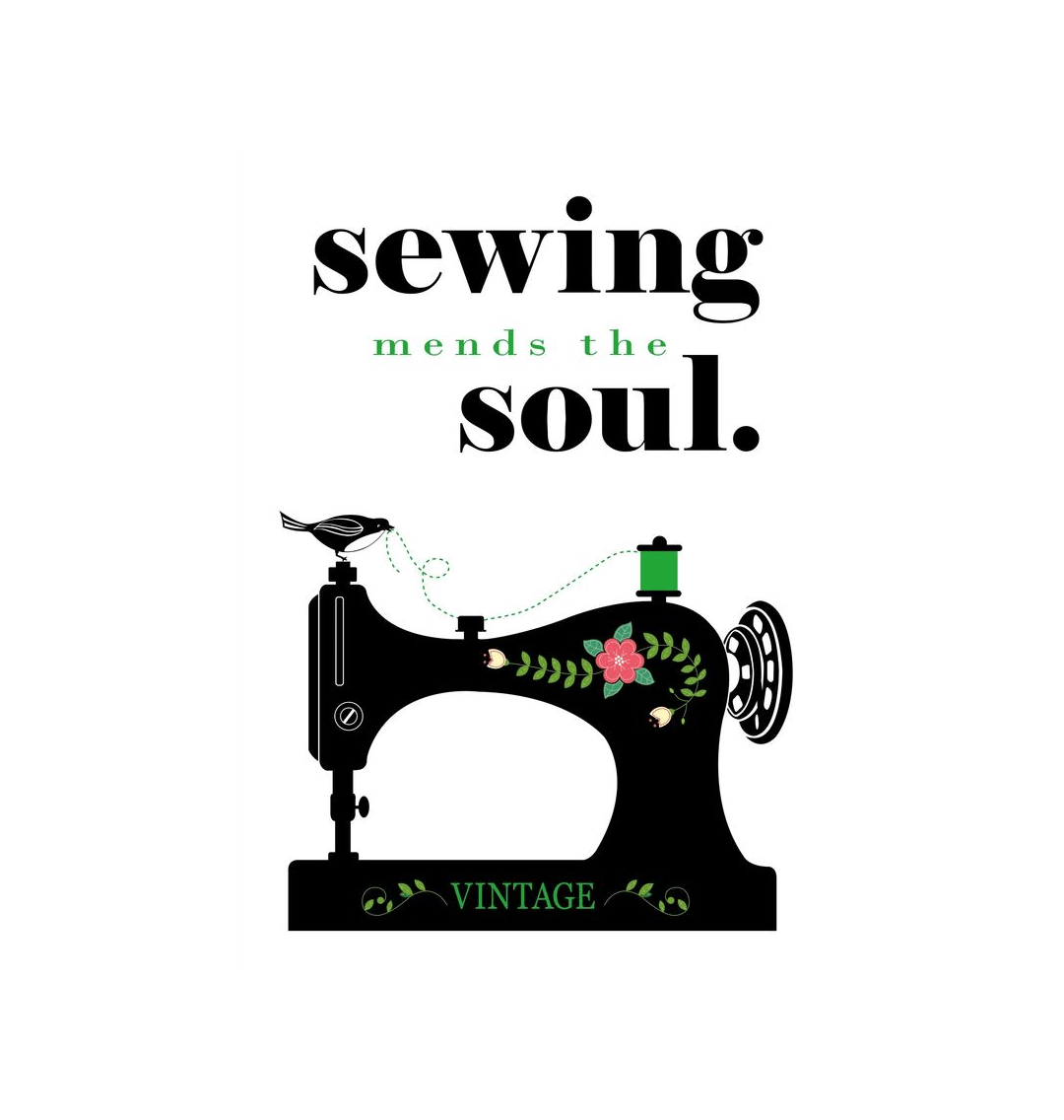 No Frame Sewing Mends The Soul Quote Print