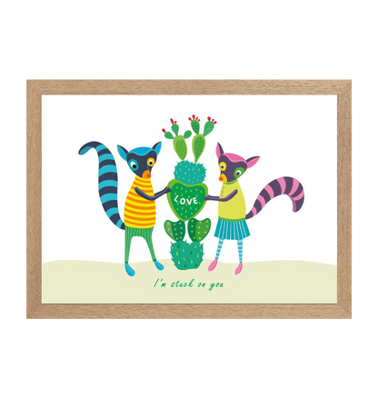 Natural Frame \"Stuck On You\" Love Couple Print