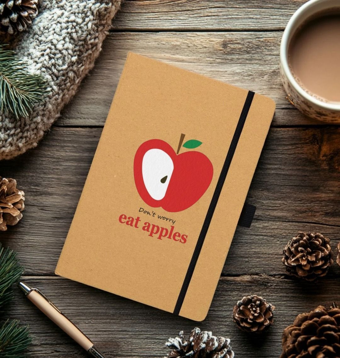 Don't worry, eat apples notebook
