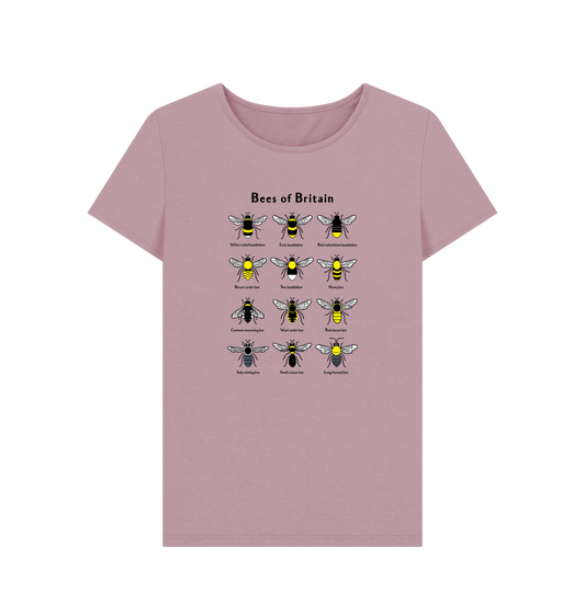 Mauve Women's Bees of Britain T-Shirt