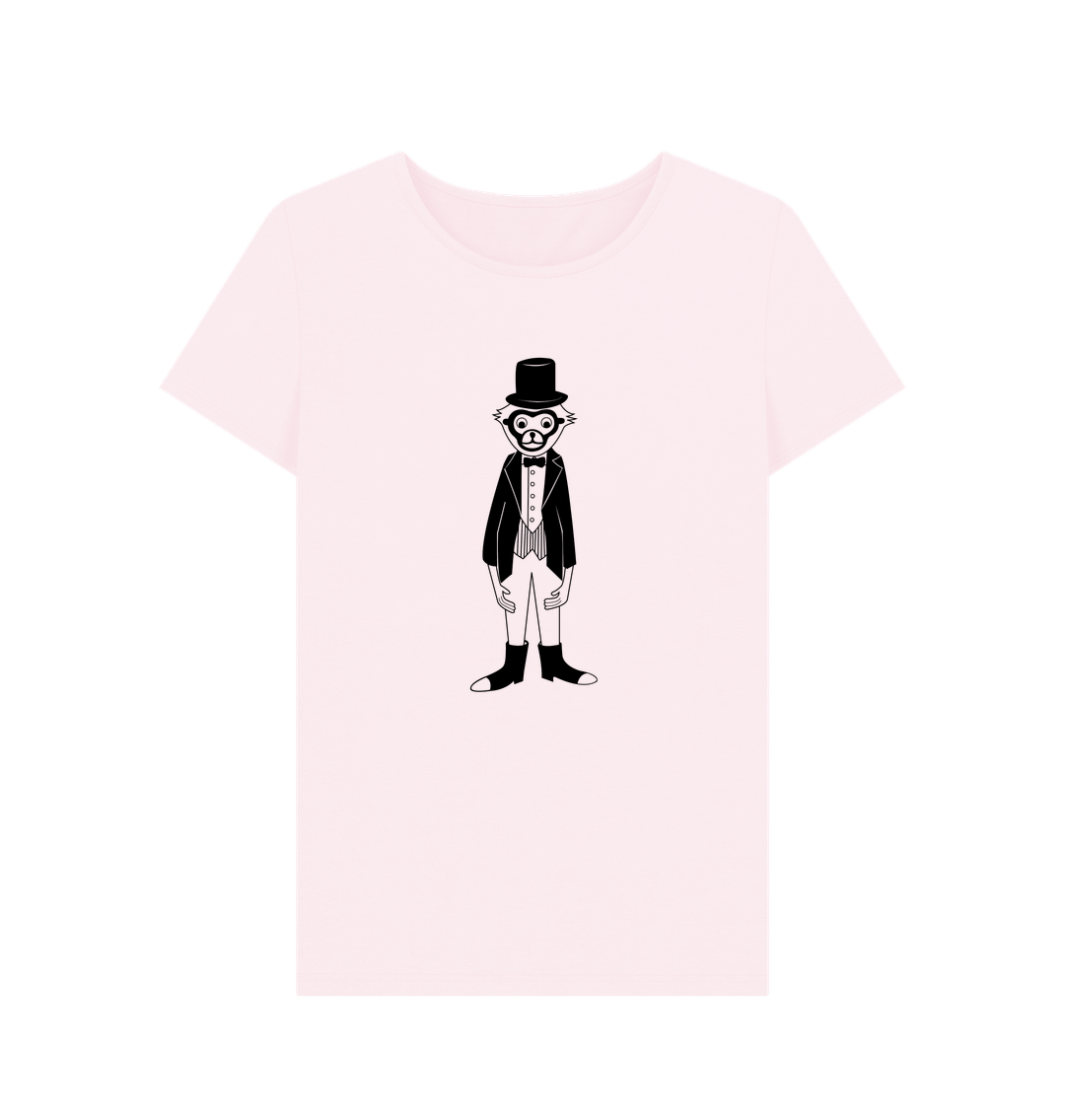 Pink Mr Monkey Women's Tshirt