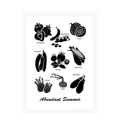 White Frame Abundant Summer Print