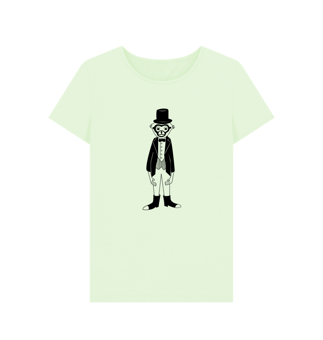 Pastel Green Mr Monkey Women's Tshirt