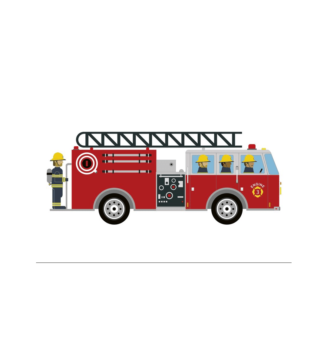 No Frame Children's Fire Engine Print