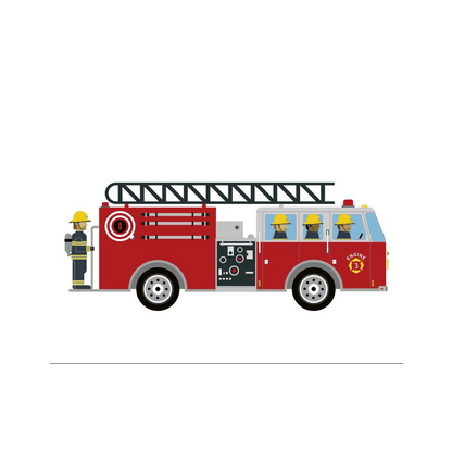 No Frame Children's Fire Engine Print