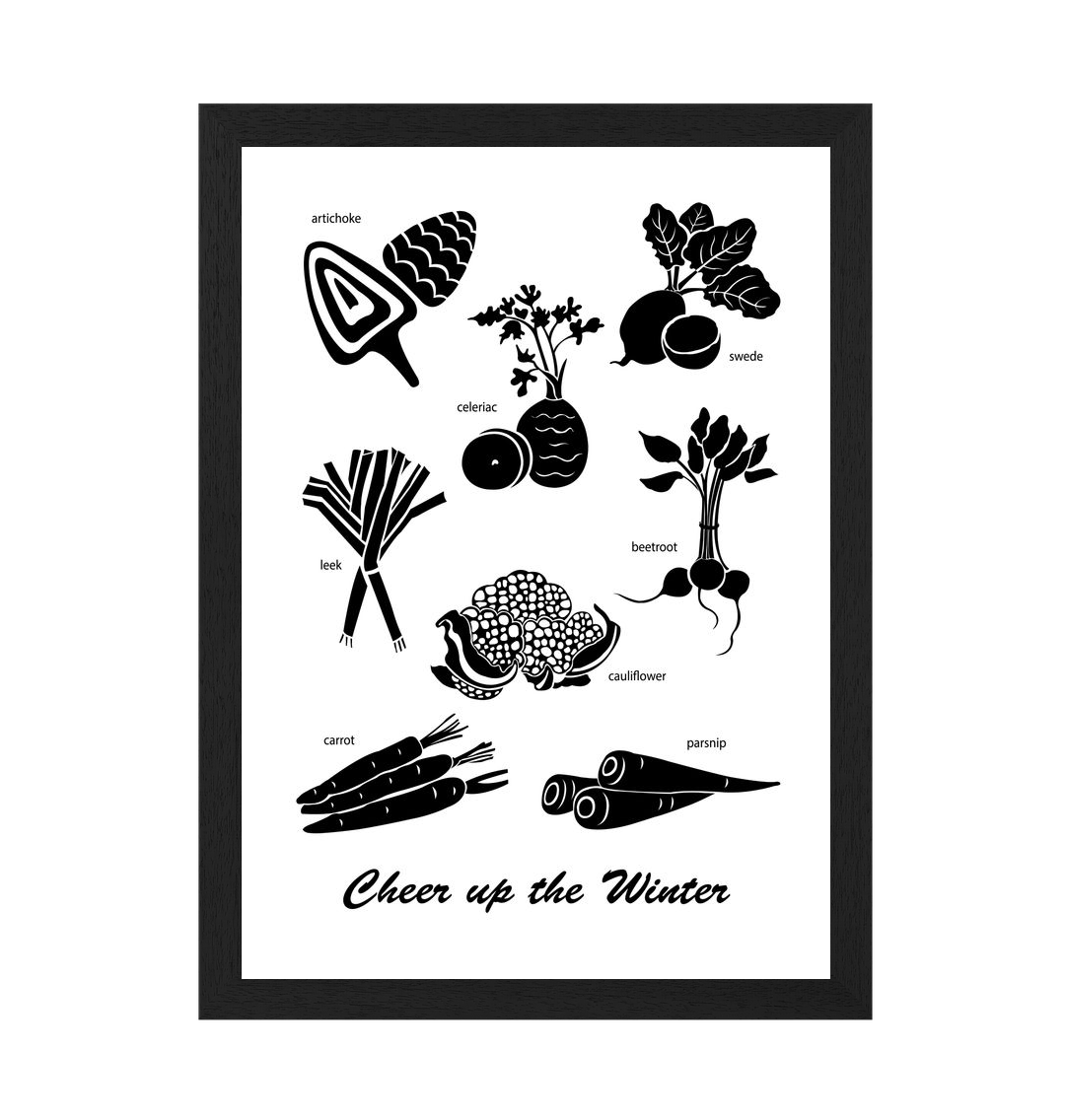 Black Frame Cheer up the Winter Print