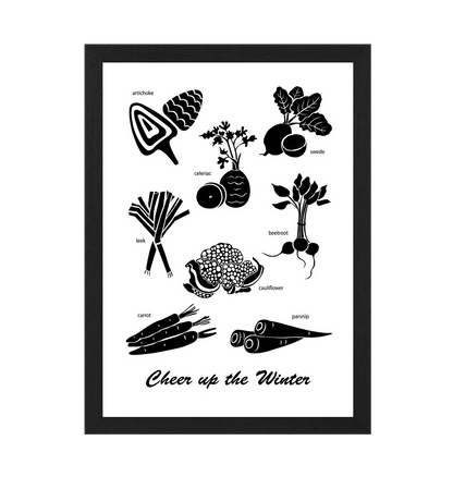 Black Frame Cheer up the Winter Print