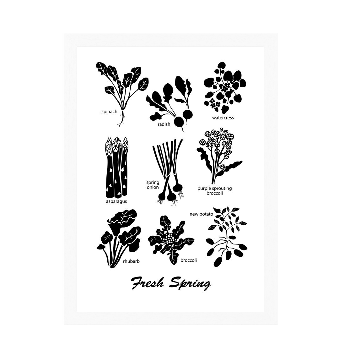 White Frame Fresh Spring Print