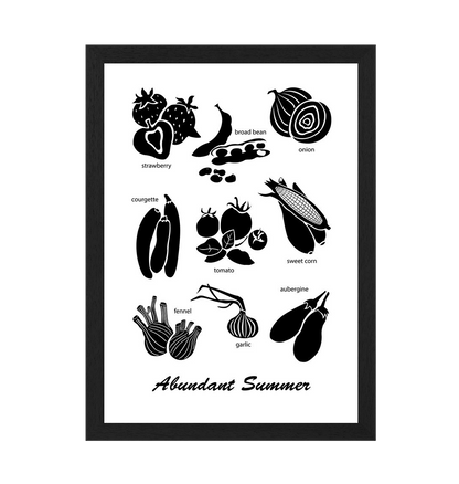 Black Frame Abundant Summer Print