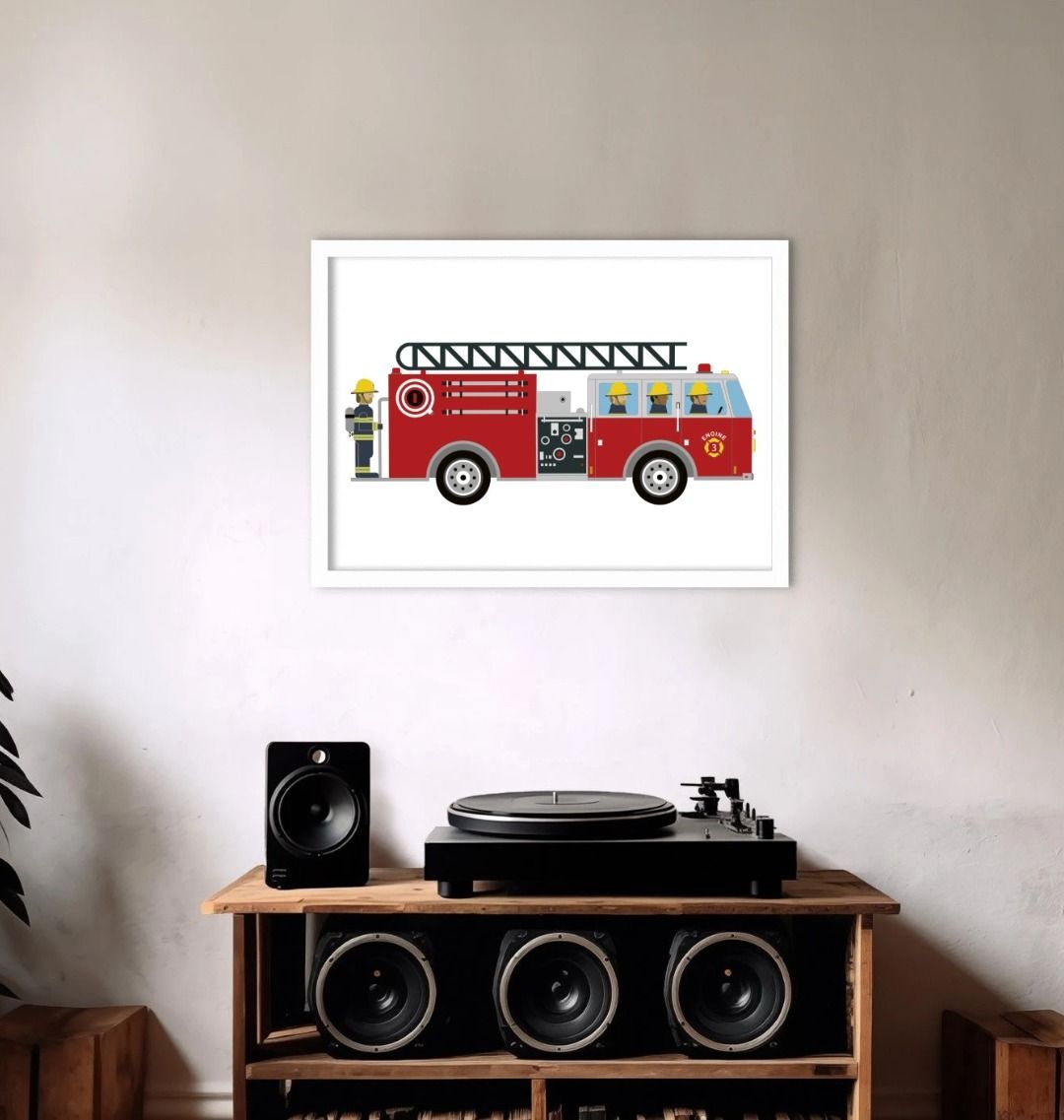 Children's Fire Engine Print