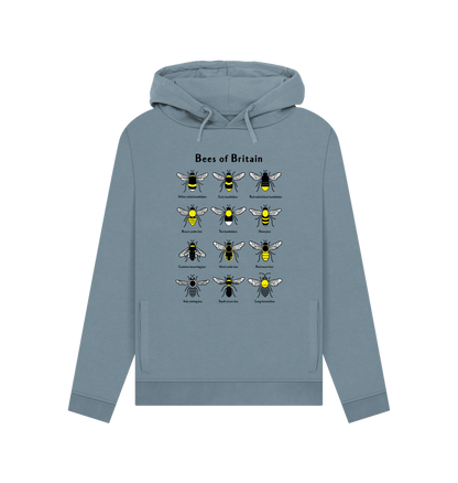 Stone Blue Women's Bees of Britain Hoodie