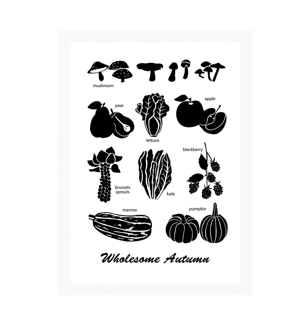White Frame Wholesome Autumn Print