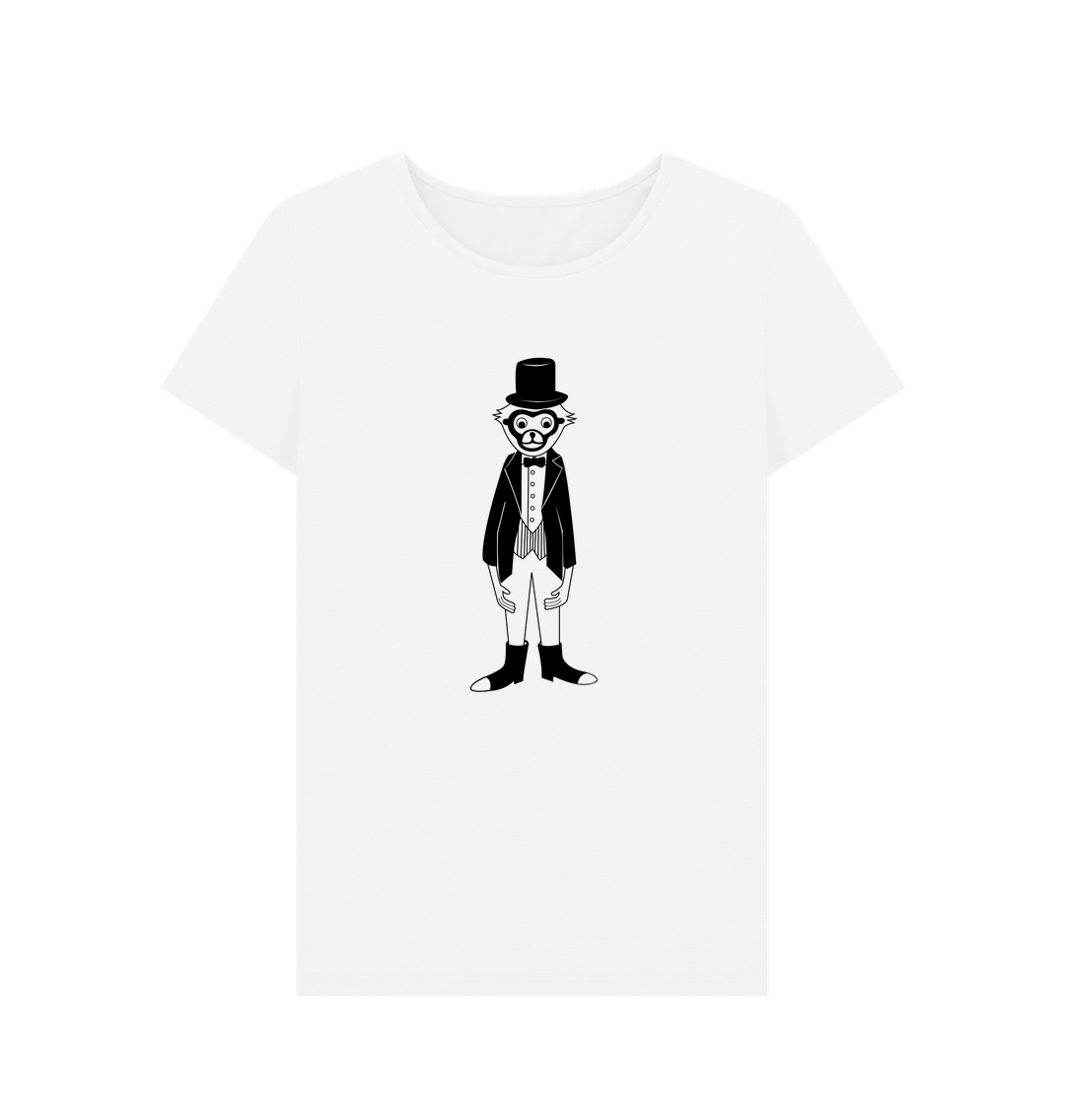 White Mr Monkey Women's Tshirt