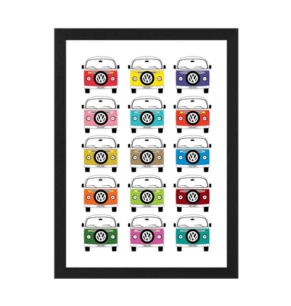 Black Frame Favourite Campervan Holiday Print
