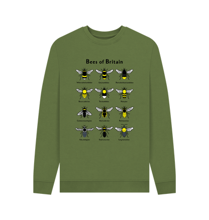 Khaki Men's Bees of Britain Jumper