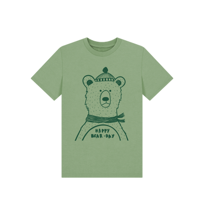 Sage Happy bear-day Kids t-shirt