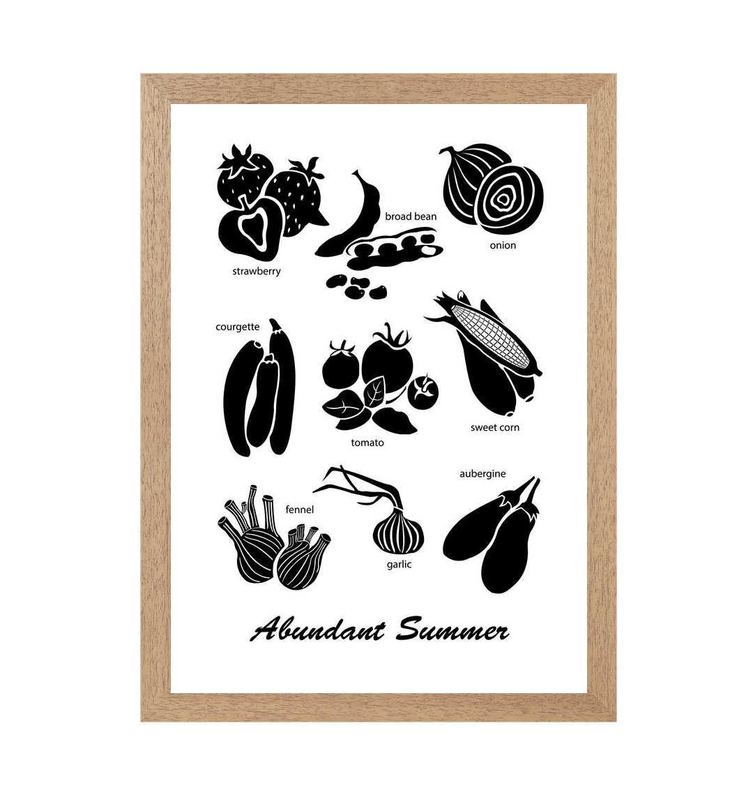 Natural Frame Abundant Summer Print