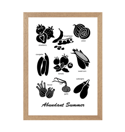 Natural Frame Abundant Summer Print