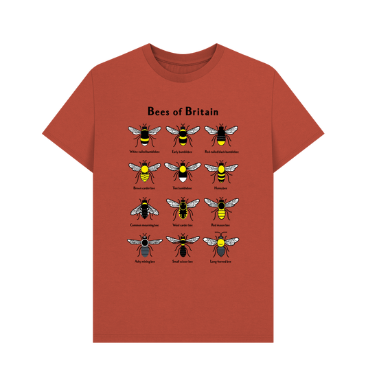 Rust Men's Bees of Britain Tshirt