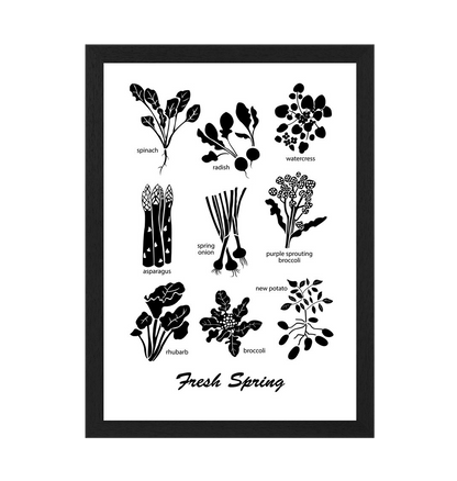 Black Frame Fresh Spring Print