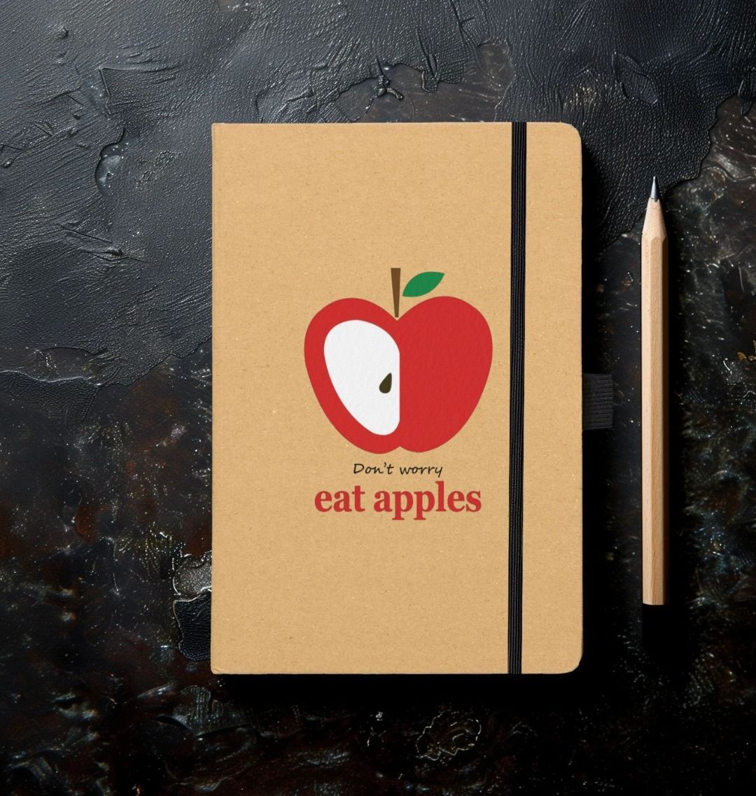 Don't worry, eat apples notebook