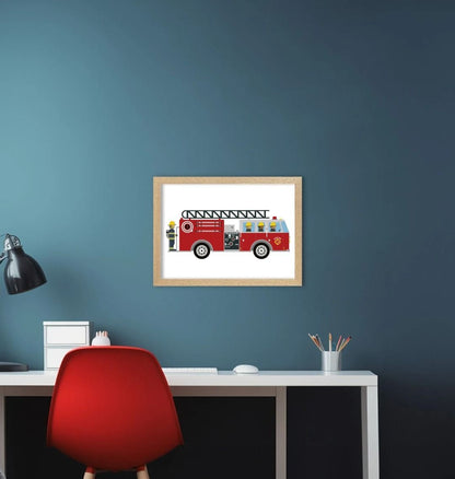 Children's Fire Engine Print