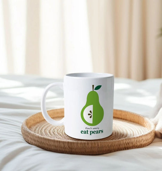 Don't worry, eat pears mug