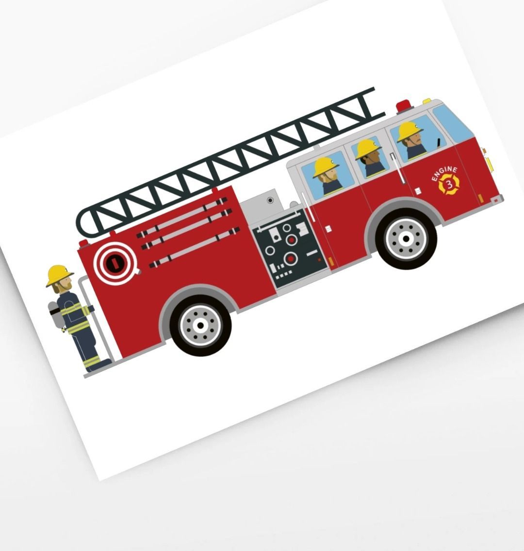 Children's Fire Engine Print