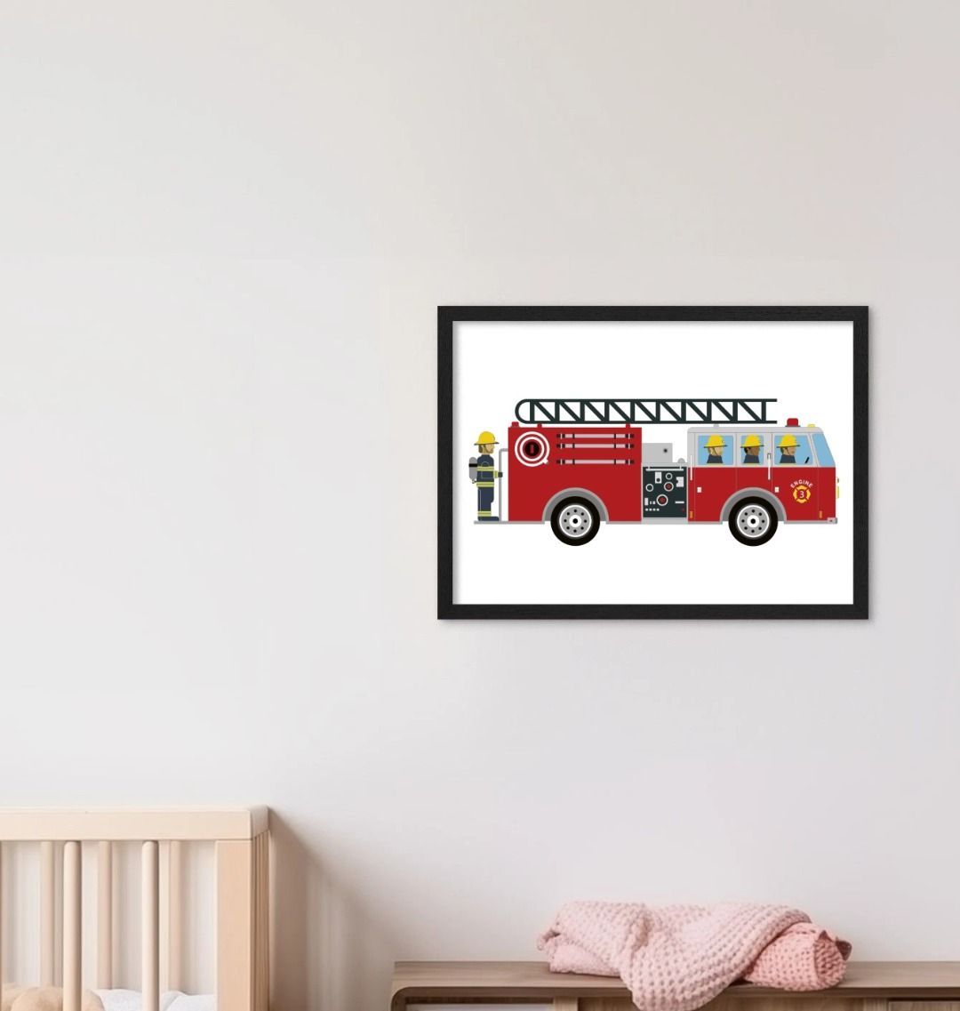 Children's Fire Engine Print