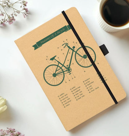 Anatomy Of a Bicycle notebook in green